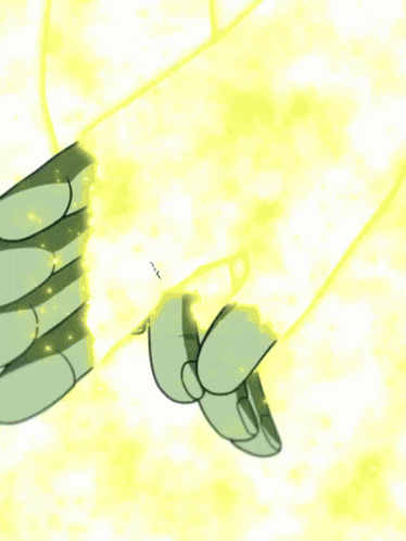 a drawing of a person with a yellow light coming out of it