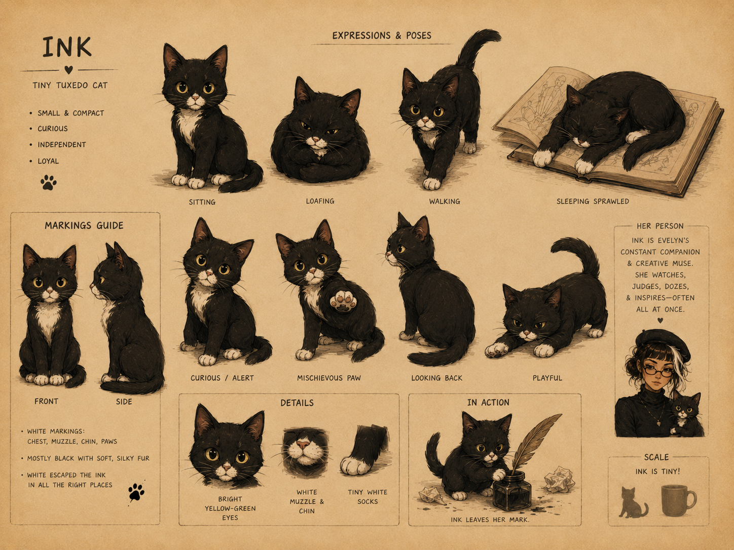 Ink the tuxedo cat reference