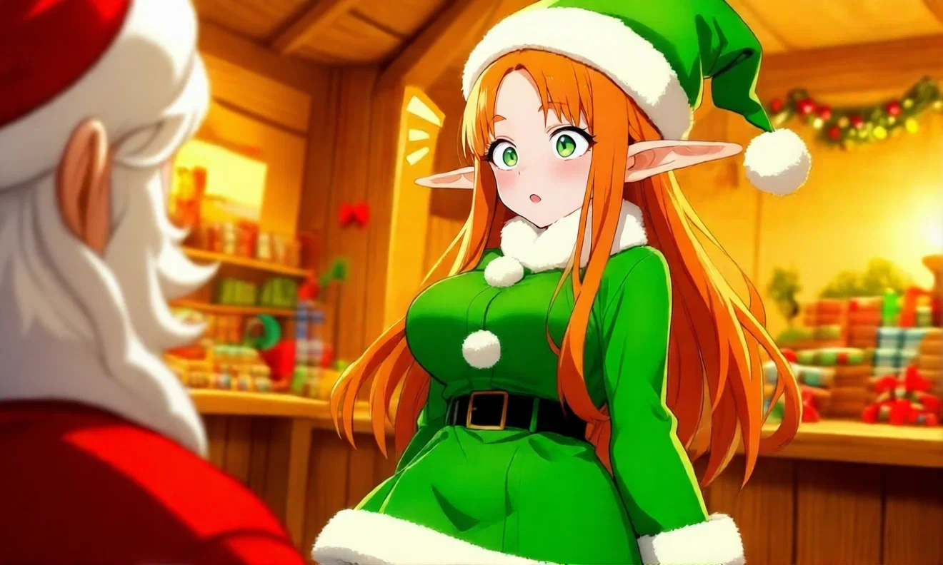 Santa gives Isobel the news about the Big Night