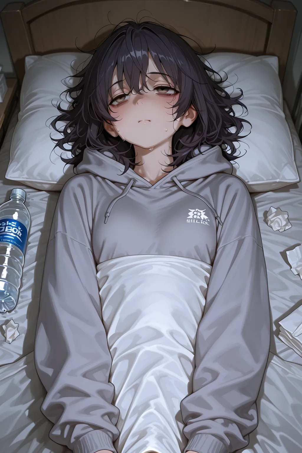 Sick in bed