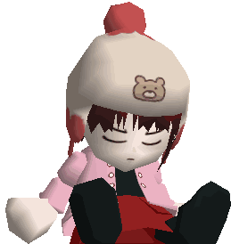 a cartoon character with a teddy bear on their hat