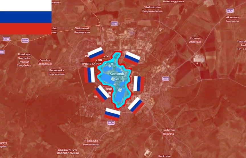A map of the frontlines near Saransk