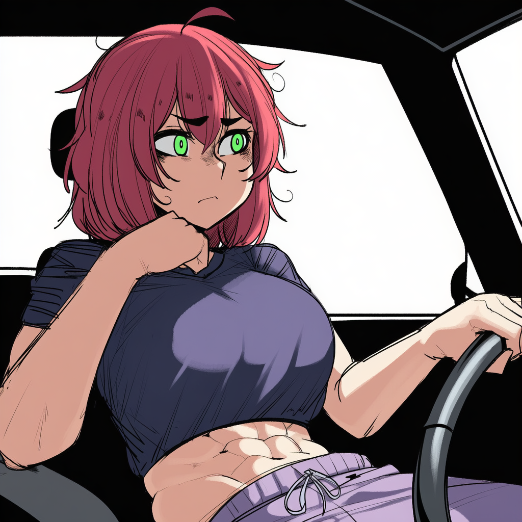 Elena's looking rather uncertain as she drives the two towards Alex's house. She's dressed in an unassuming shirt and pair of sweats.