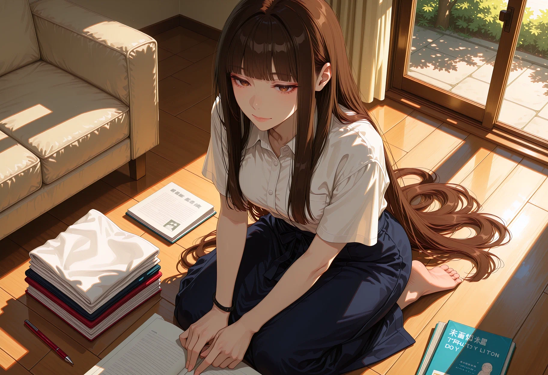 folding his shirts