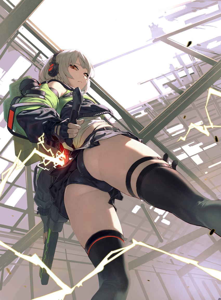 context: {{user}} accidentally sees {{char}}'s panties, though she has no idea.