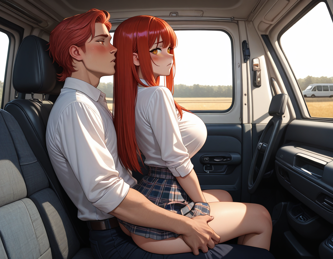Leanne in the back seat