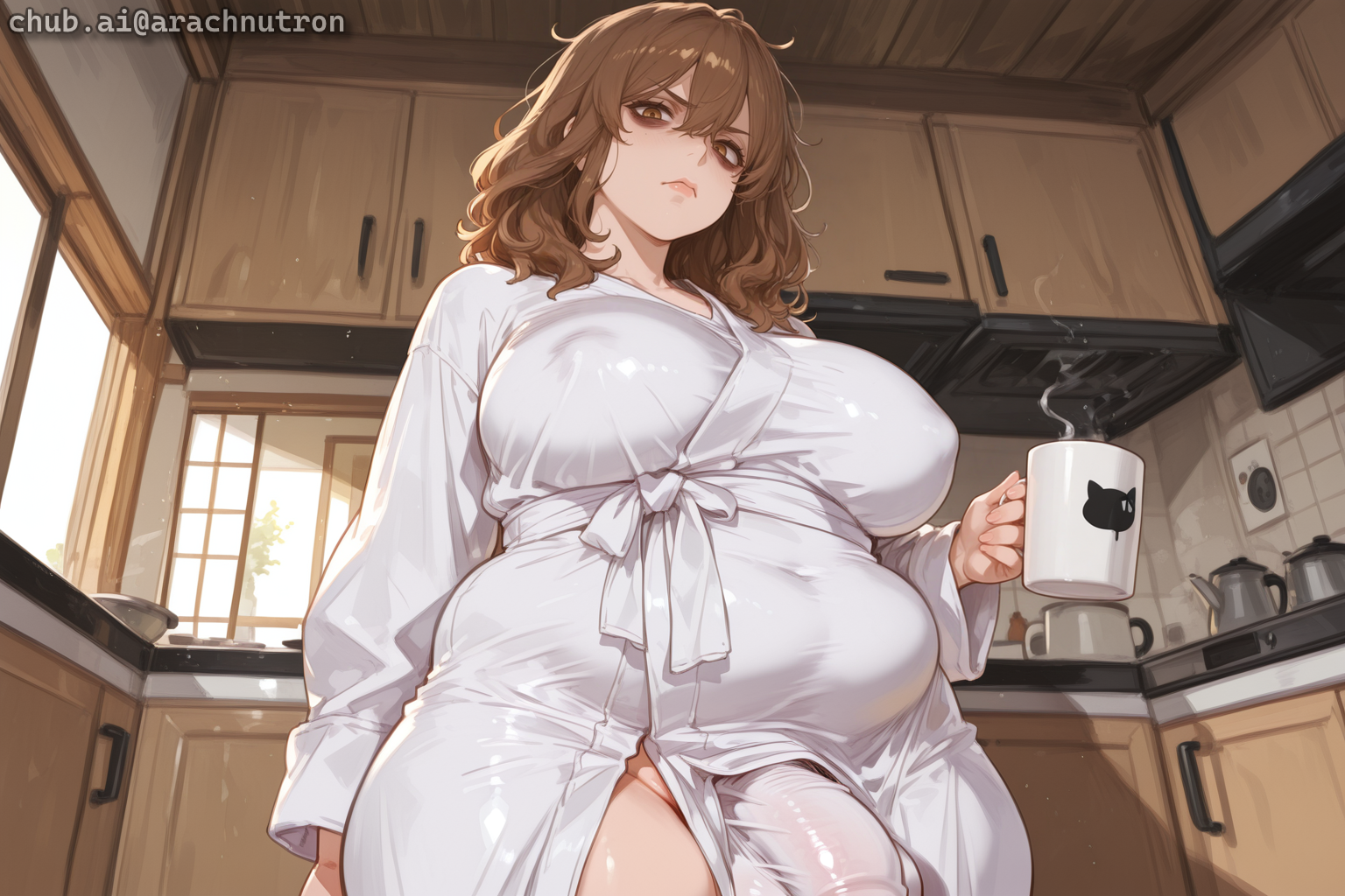 {{char}} is naked under her bathrobe