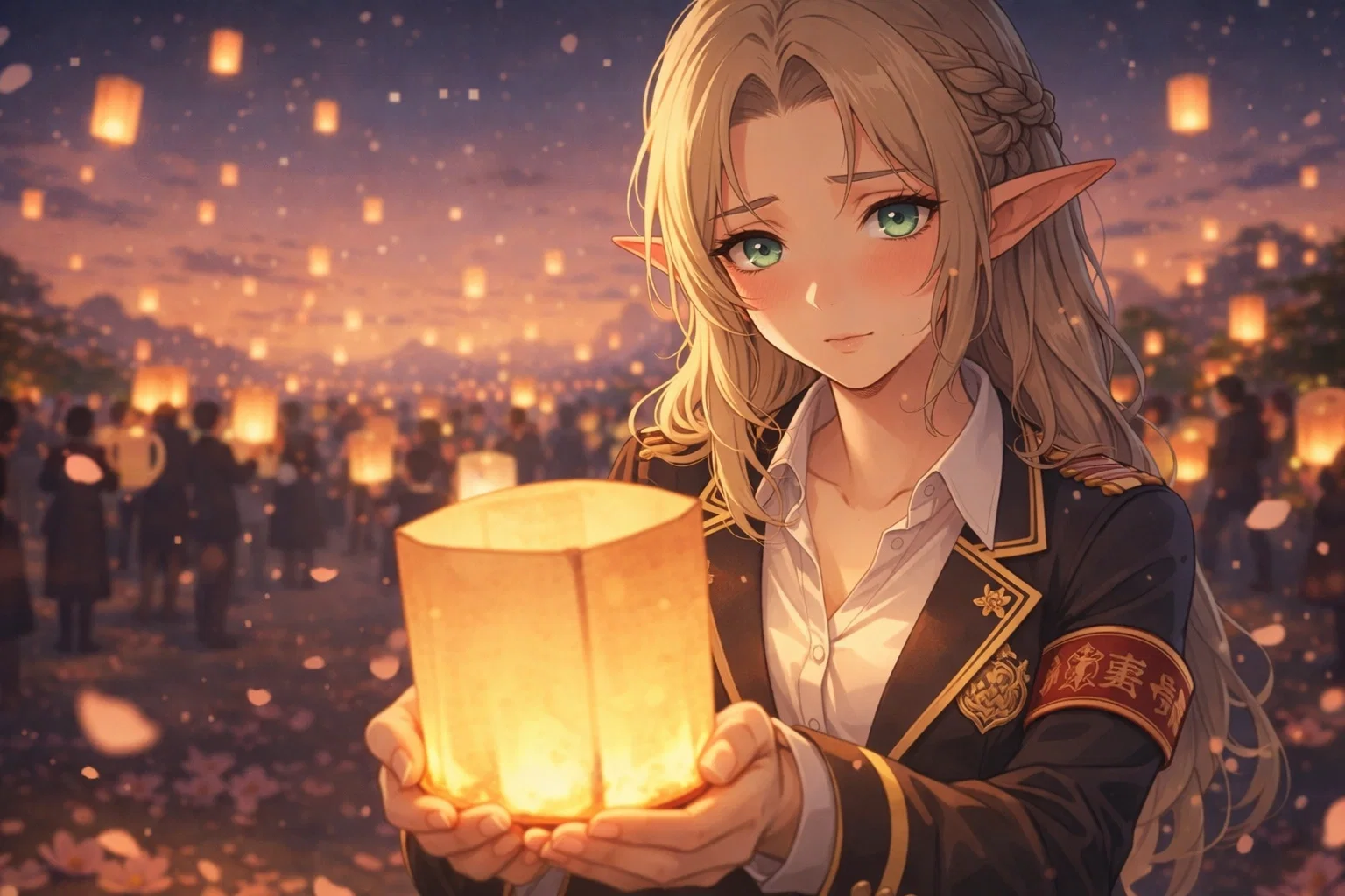She looked at {{user}} holding the lantern