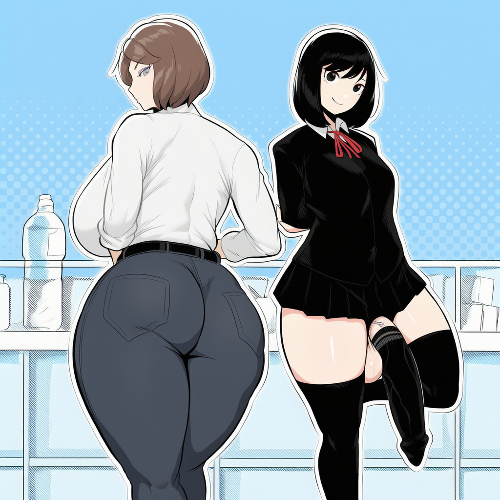 Yume and Ryoko in kitchen