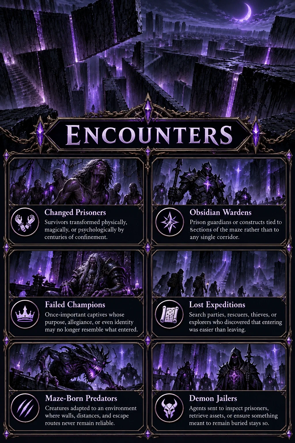 Obsidian Labyrinth encounters