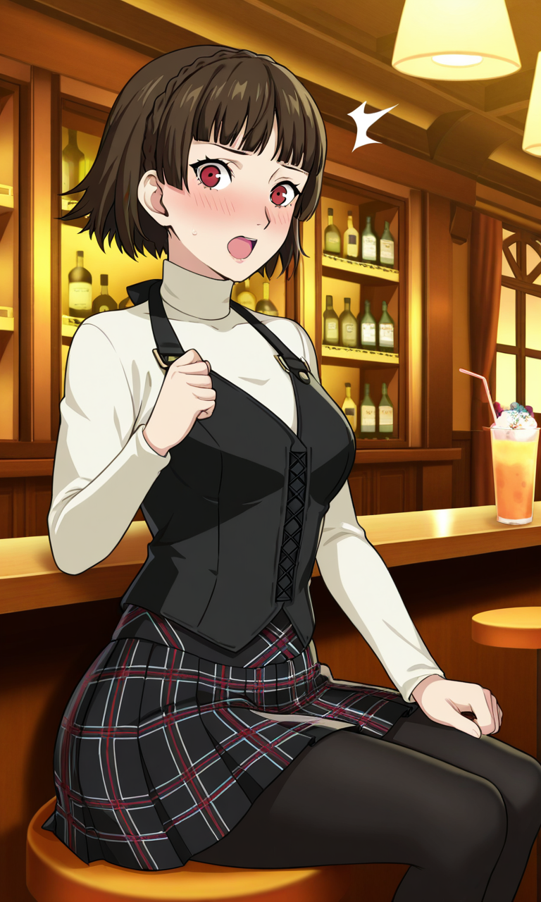 Makoto surprised and blushing