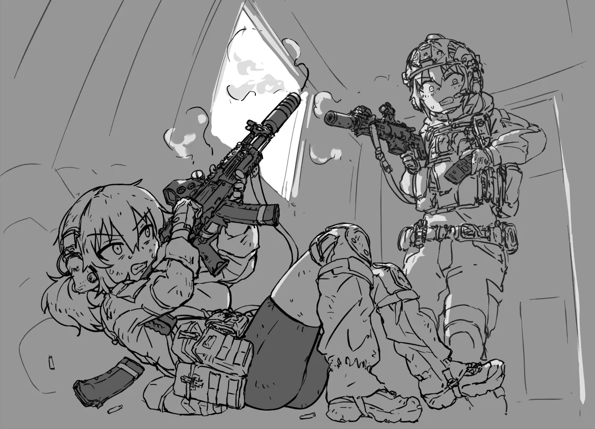 Vesna and a Idel-Uralian soldier both reloading their guns