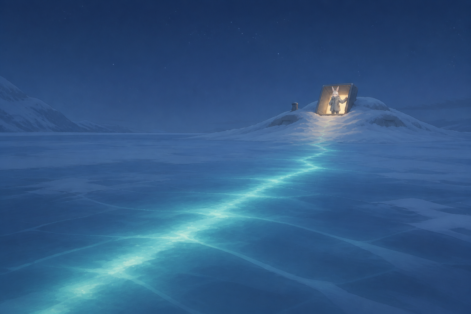 A line under the ice