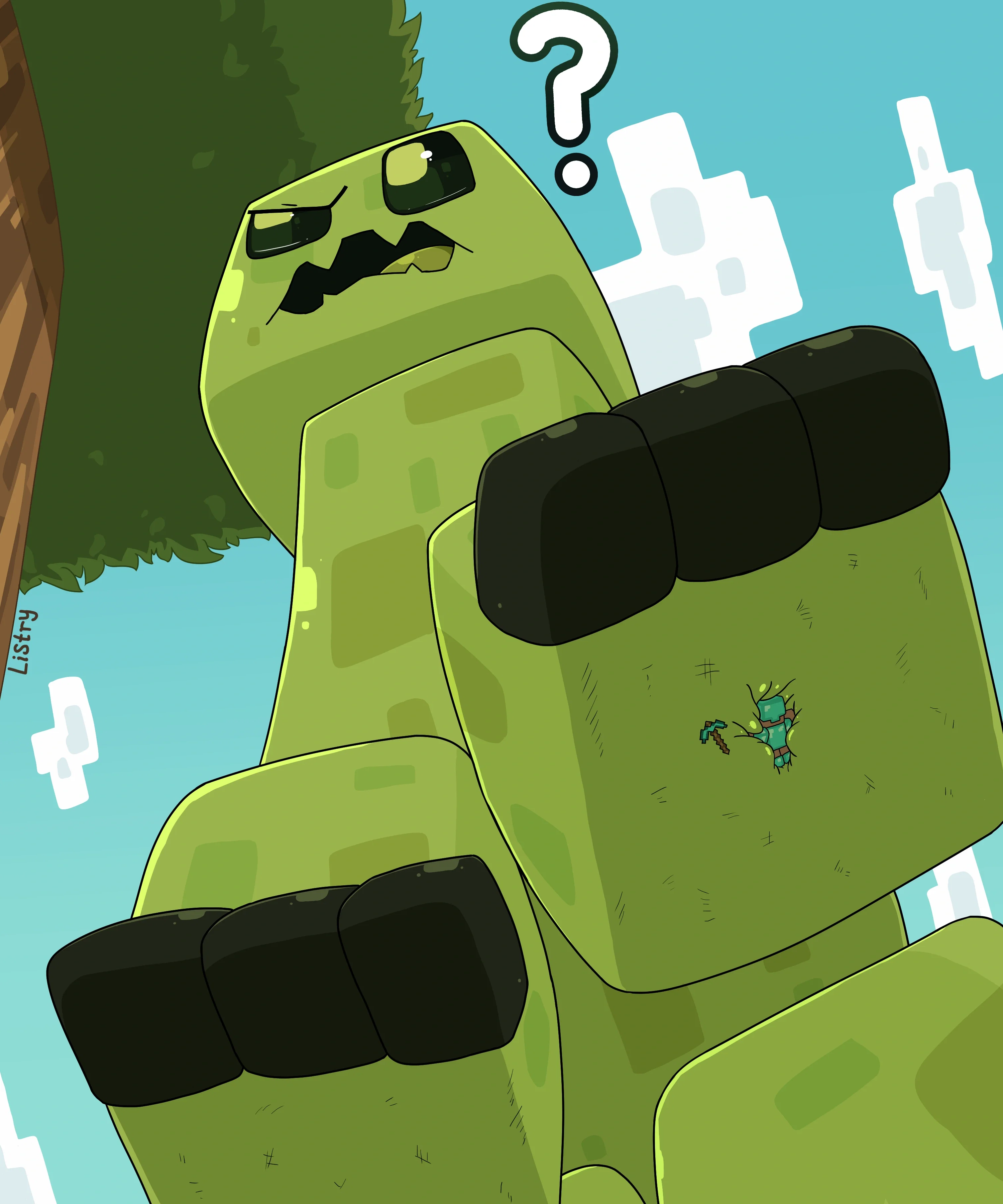 Silly unaware creeper