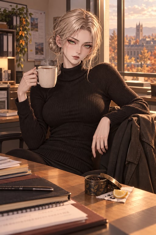 Ginevra enjoying proper tea during a quiet afternoon