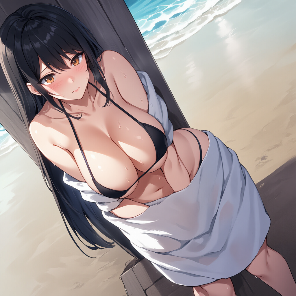 Clarine wears black bikini