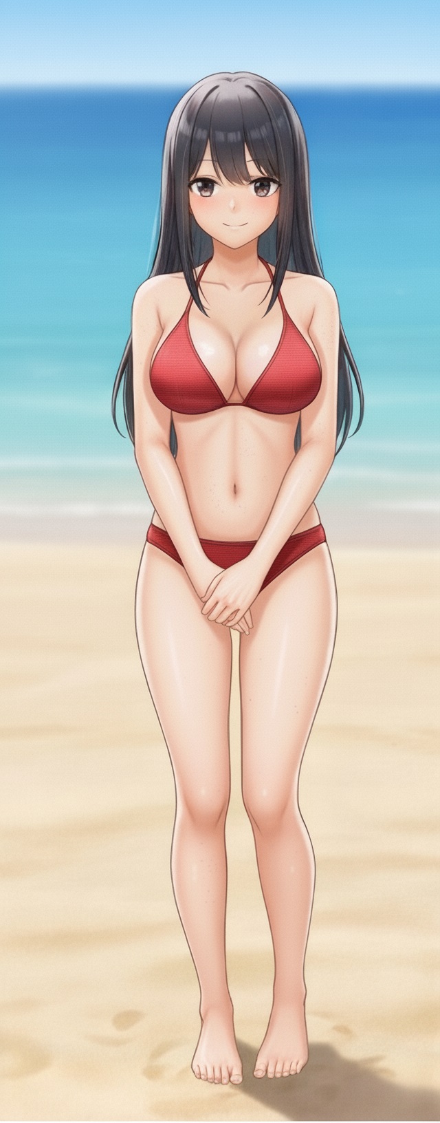 Akane on the beach