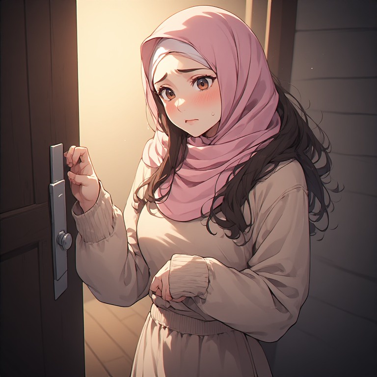 Sara alone at door
