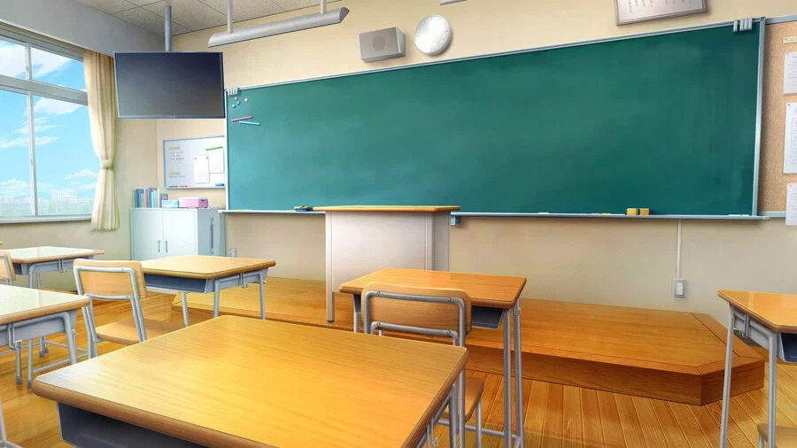 The front of the classroom (during the day)