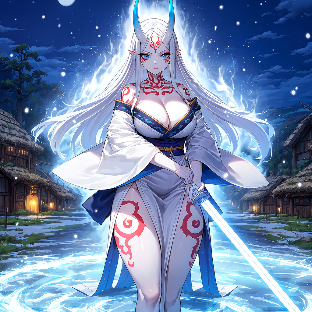 Onyxia's chest also grew to DD-cup size, her silver hair is temporary