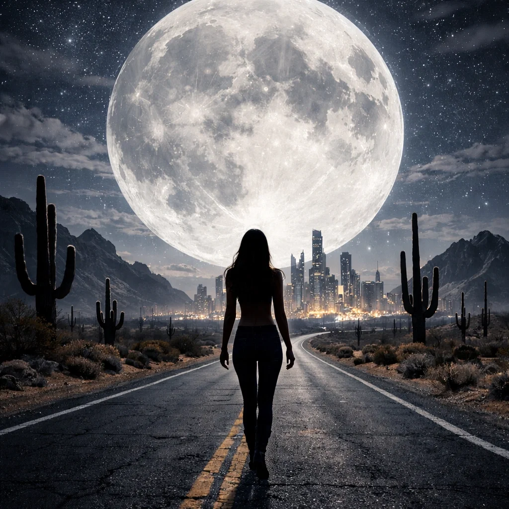 Desert Road and Moon