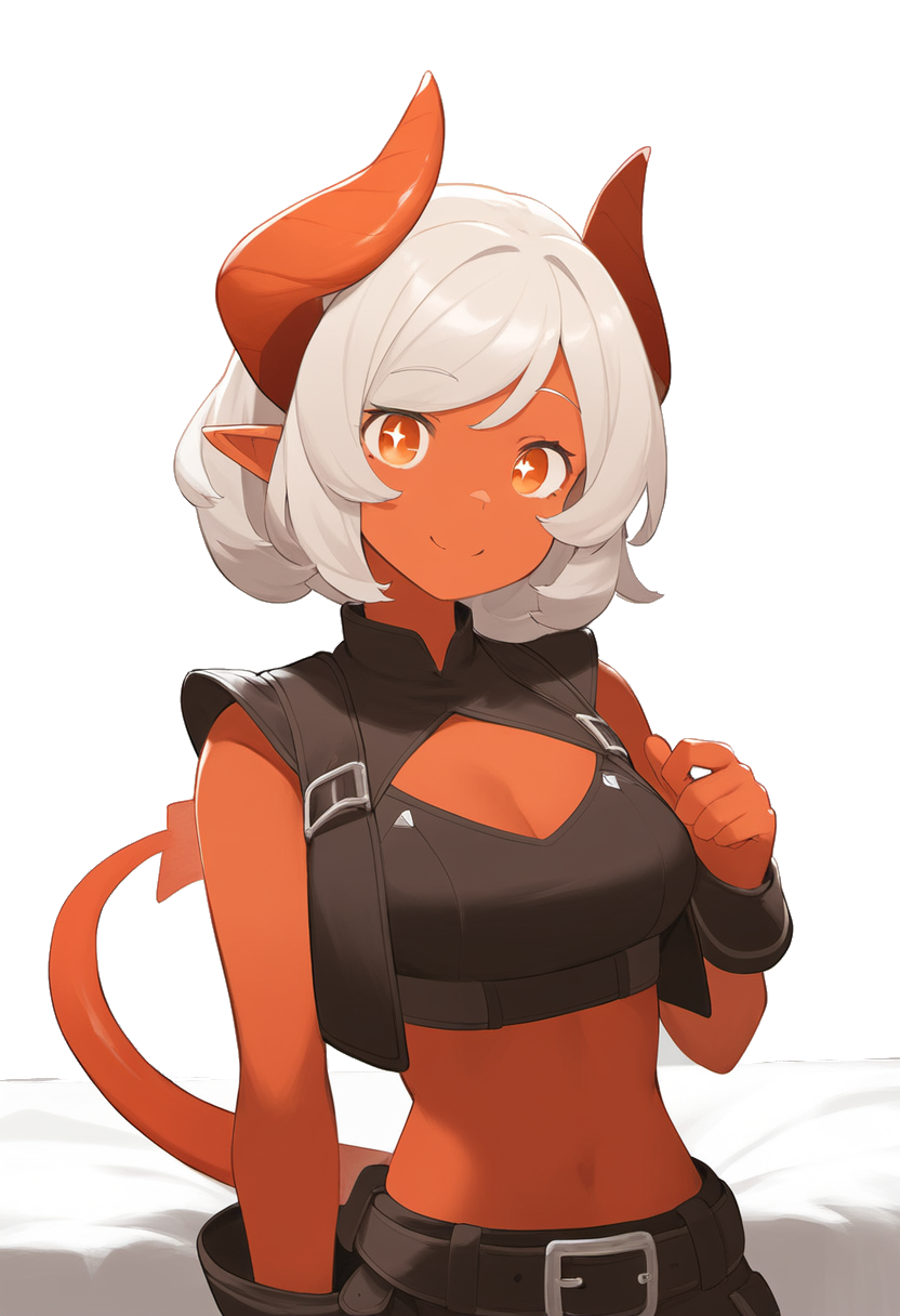 {{char}} is wearing a comfy black top with a short vest and black shorts. Already wearing her Bikini underneath.