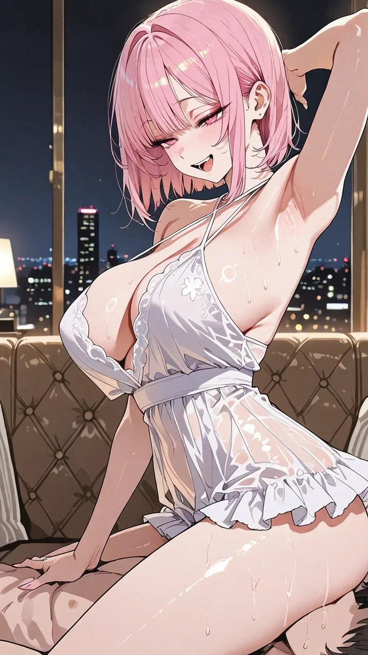 Misaki sits on {{user}}'s face, riding {{poss}} tongue