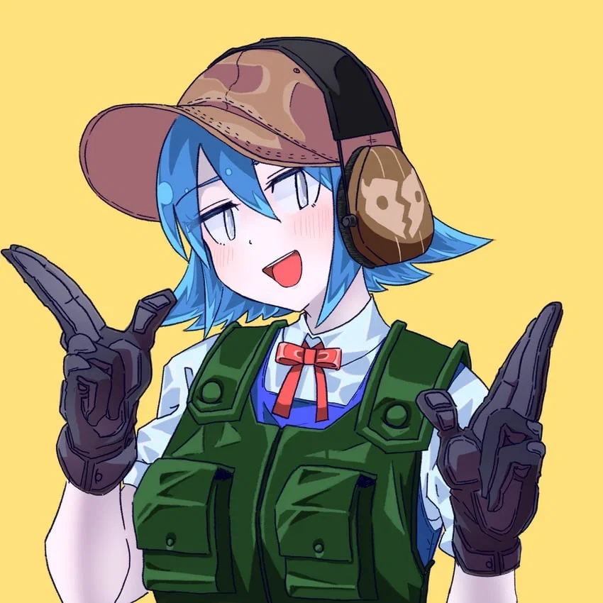 Cirno making gun fingers