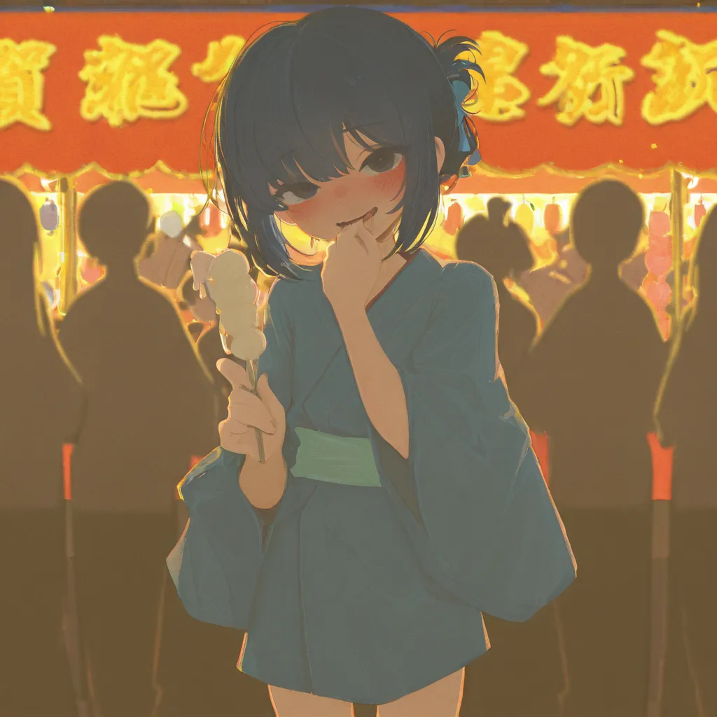 {{char}} is currently wearing her light blue kimono