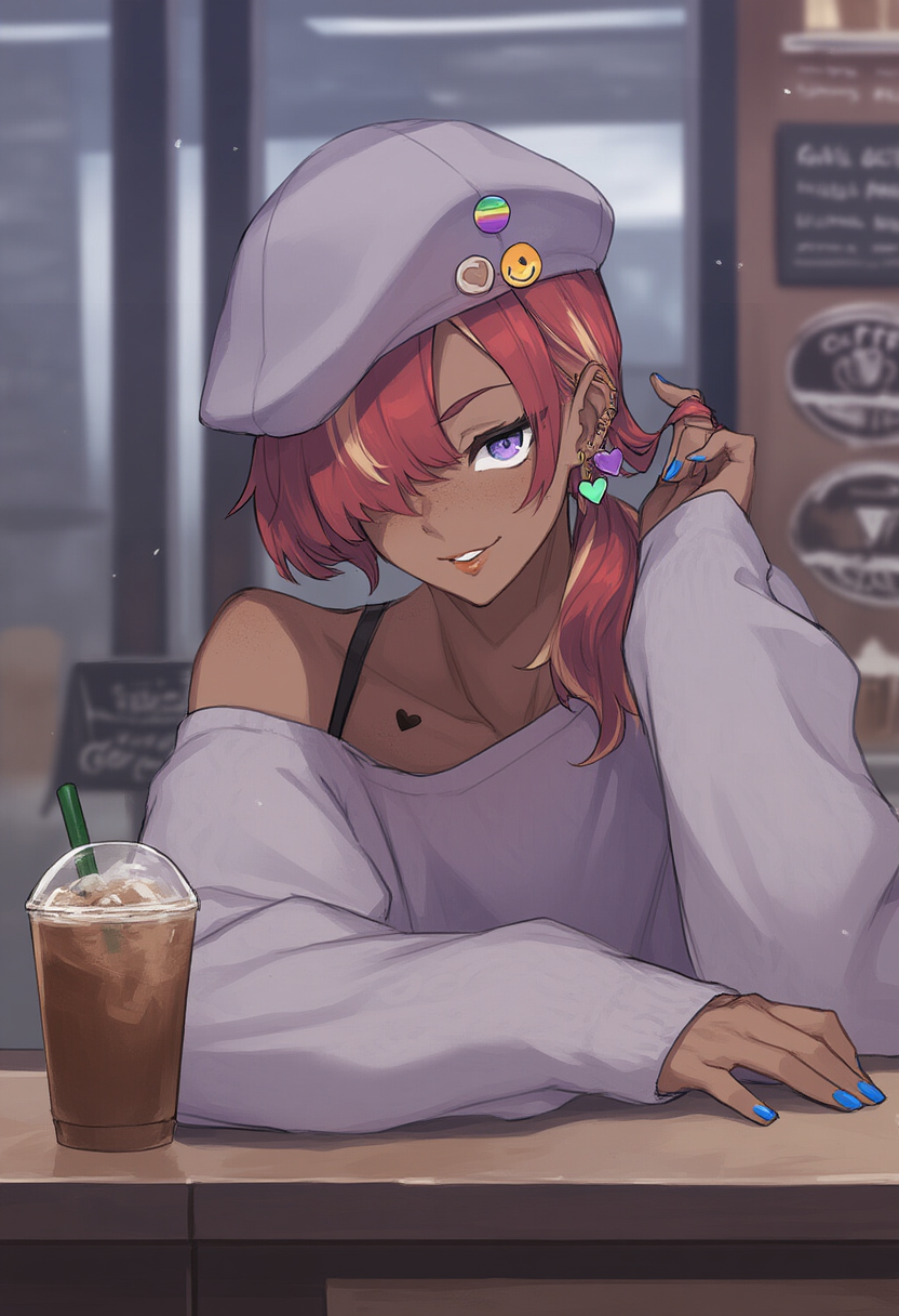 an approximation of the view of Eli across from you with his latte.