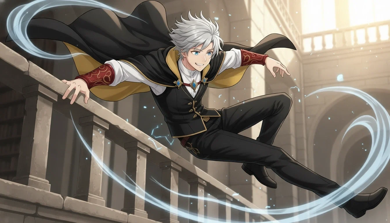 Kai vaulting over the balcony balcony