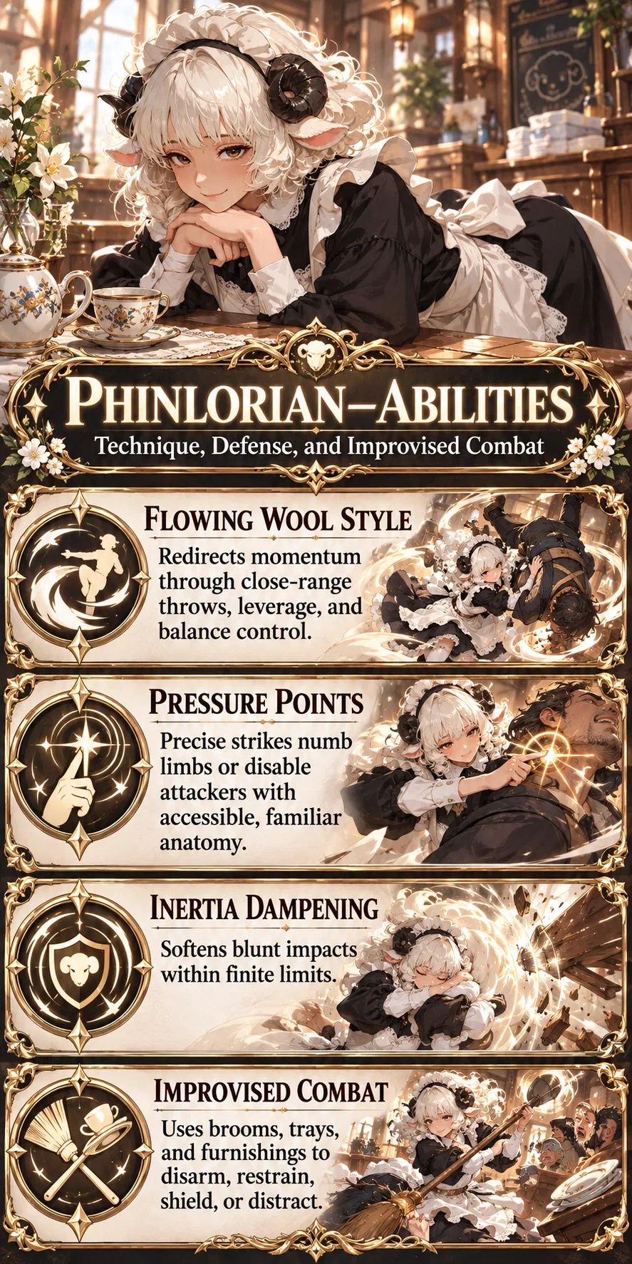 Phinlorian abilities — Flowing Wool Style
