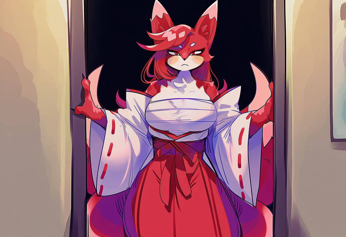 Kuzuha standing in you bedroom doorway, looking uncertain and concerned