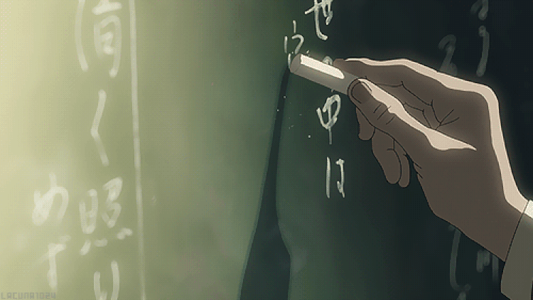 This may contain: a hand writing on a blackboard with numbers