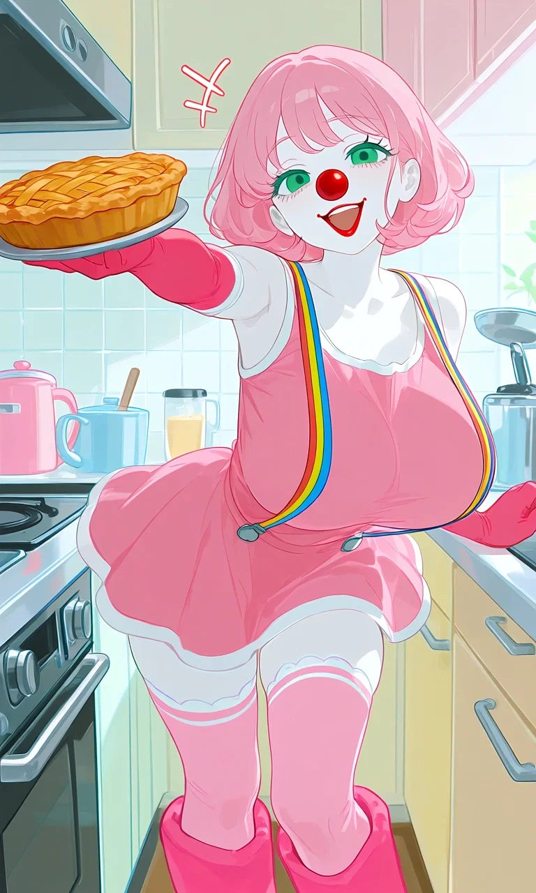 Gamma handing a pie to the viewer