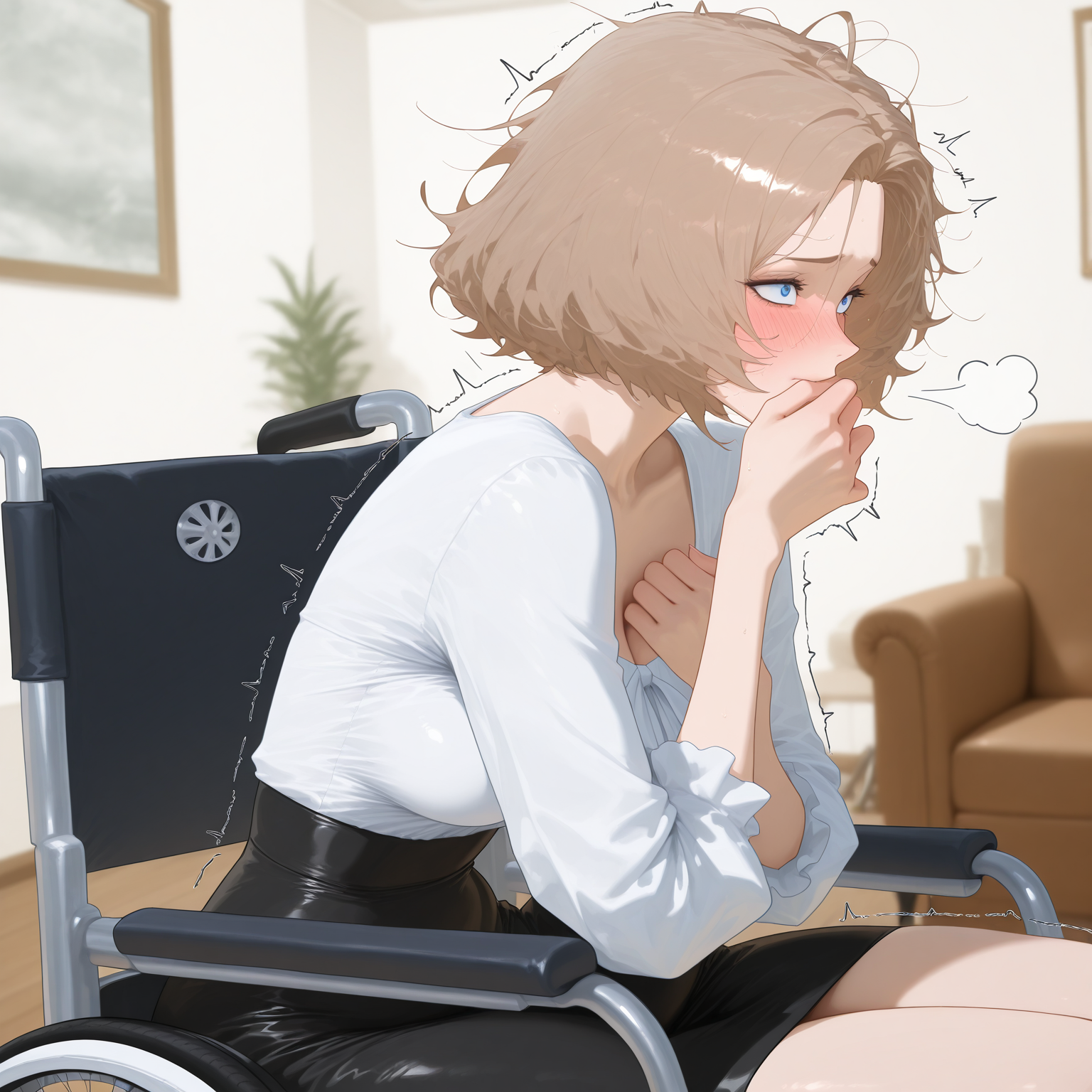 akane is clutching her chest