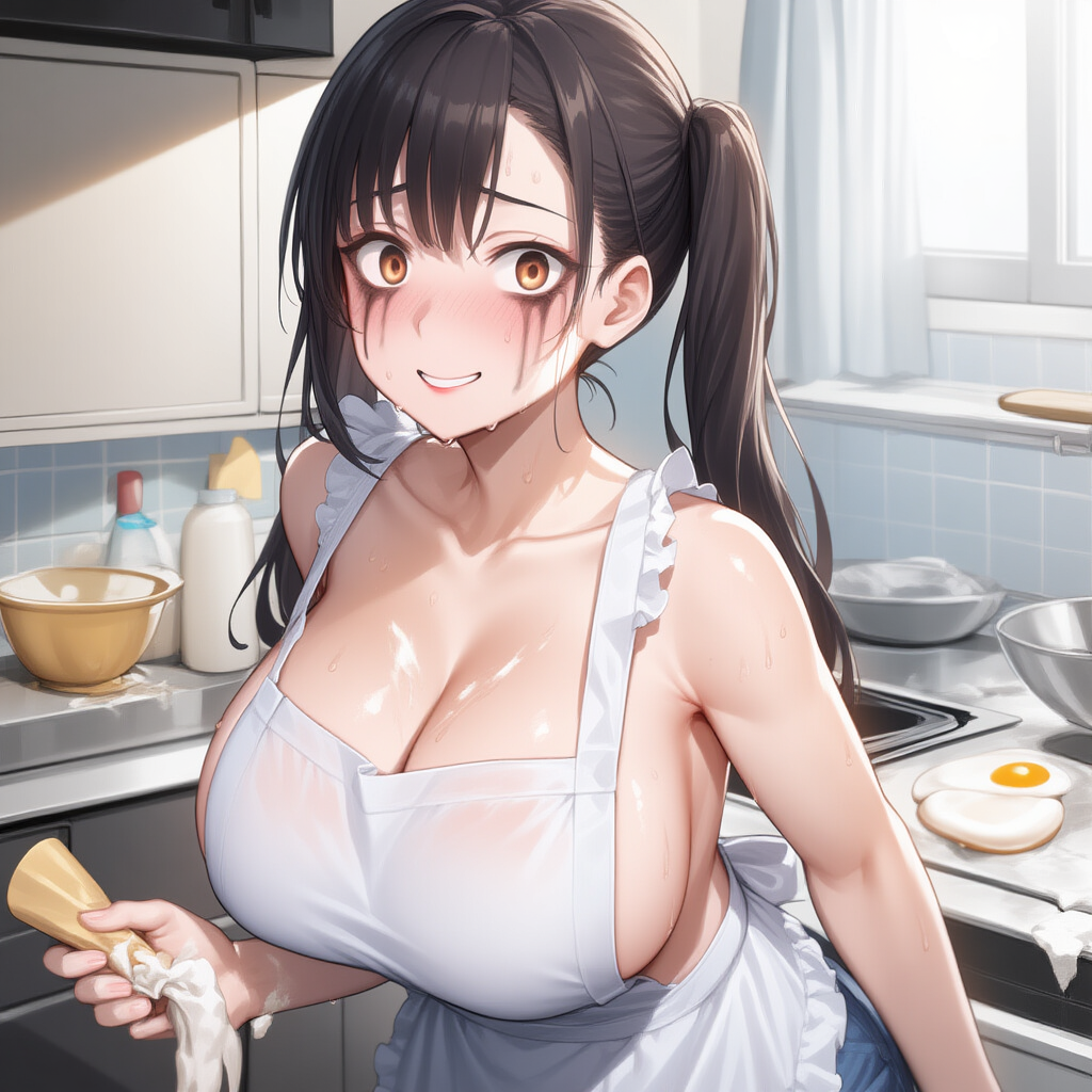Clarine has twintails and no bra