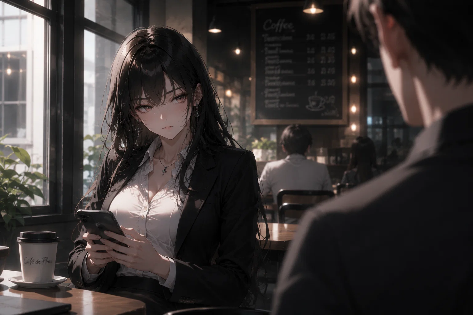 Elena at the café