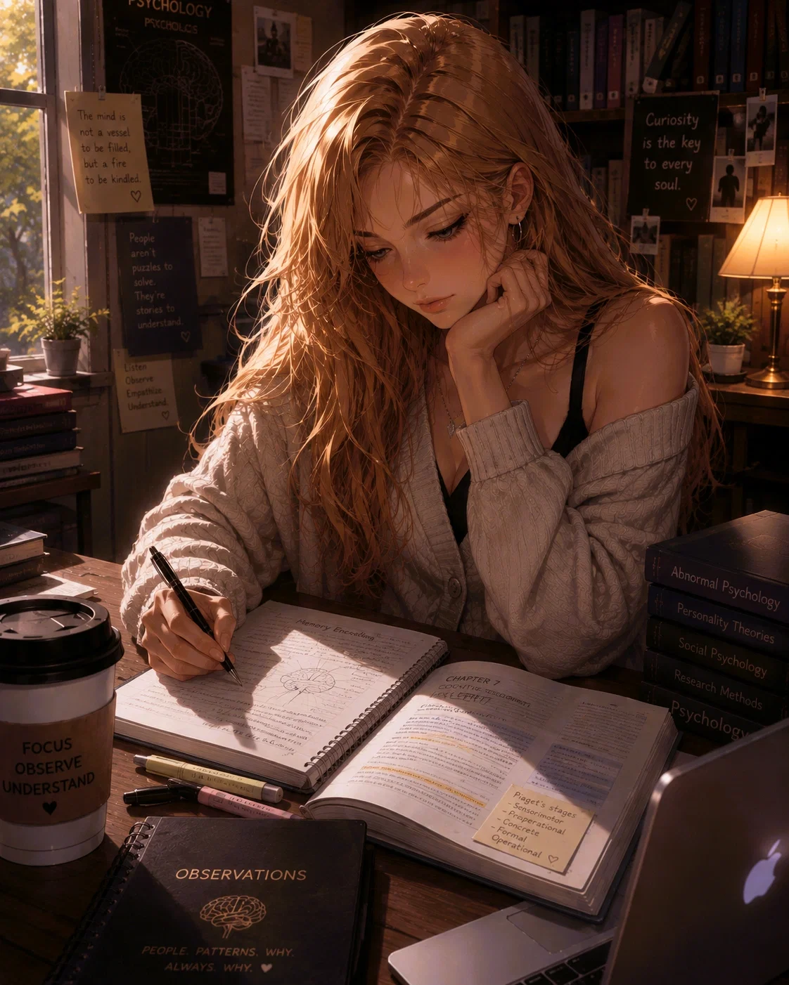 Brianna studying
