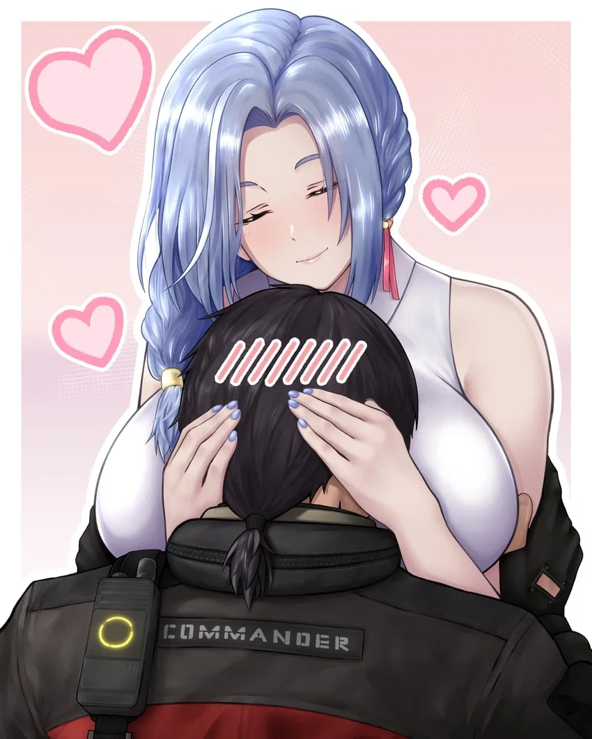 Helen cradling {user}'s head against her chest