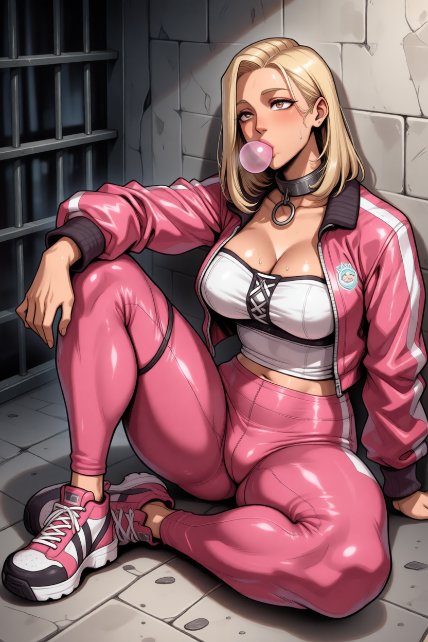 Jess chilling on the floor of her cell