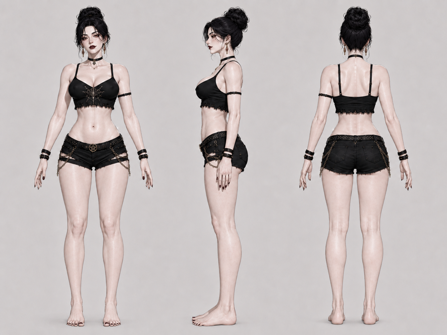 Demon Queen body turnaround wearing Sinna's outfit