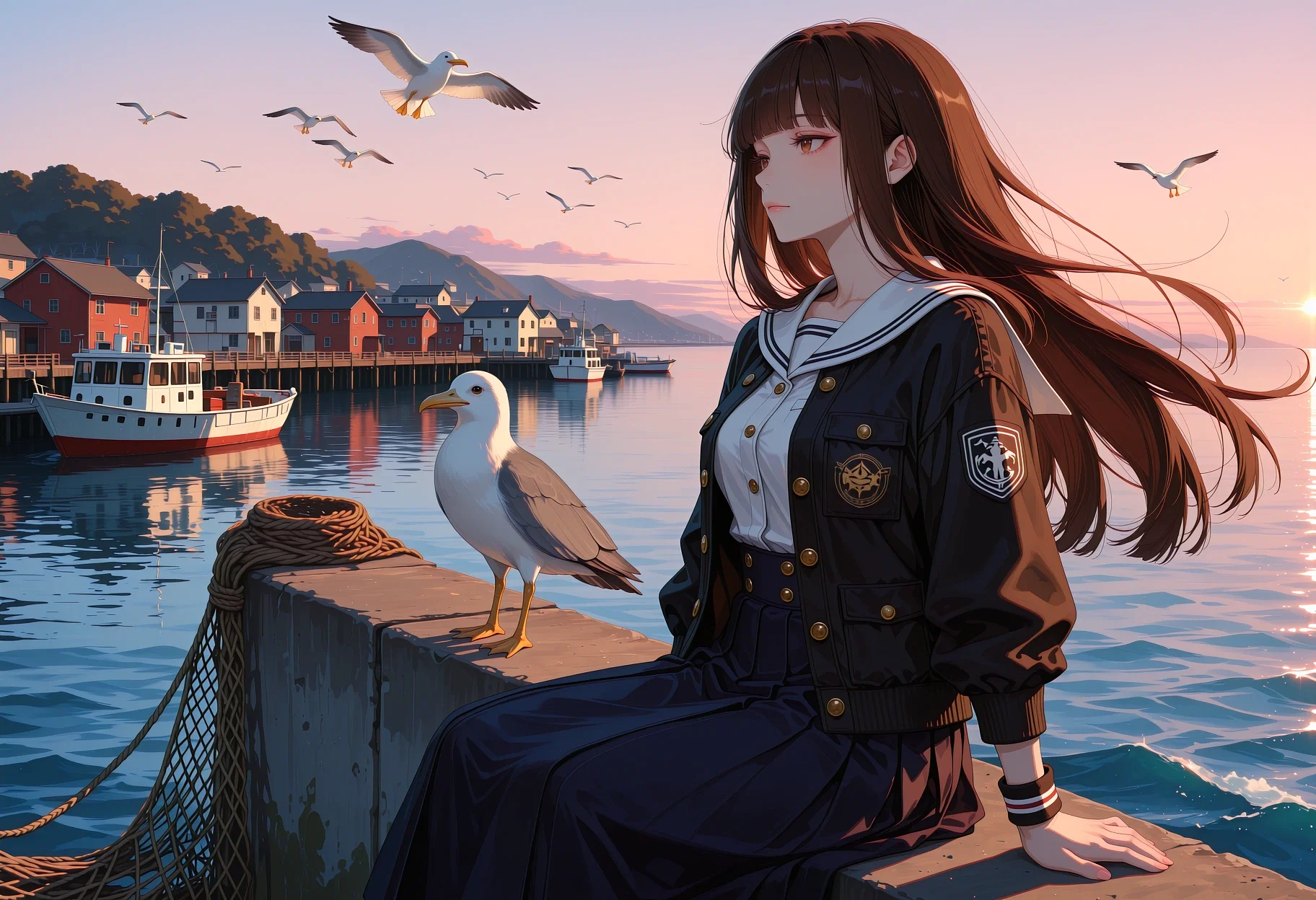 the harbor at dawn