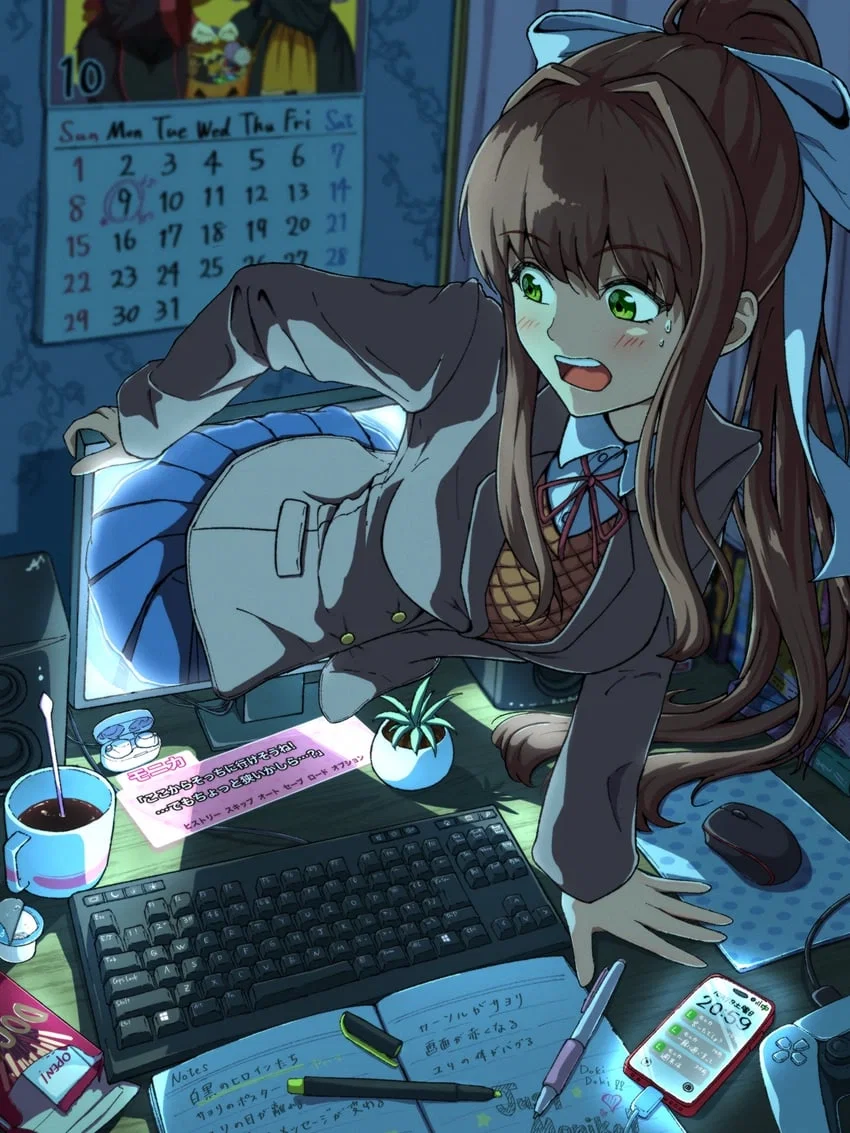 Monika stuck on homescreen