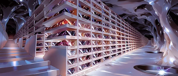 Neyari archive filled with preserved mortis shards.