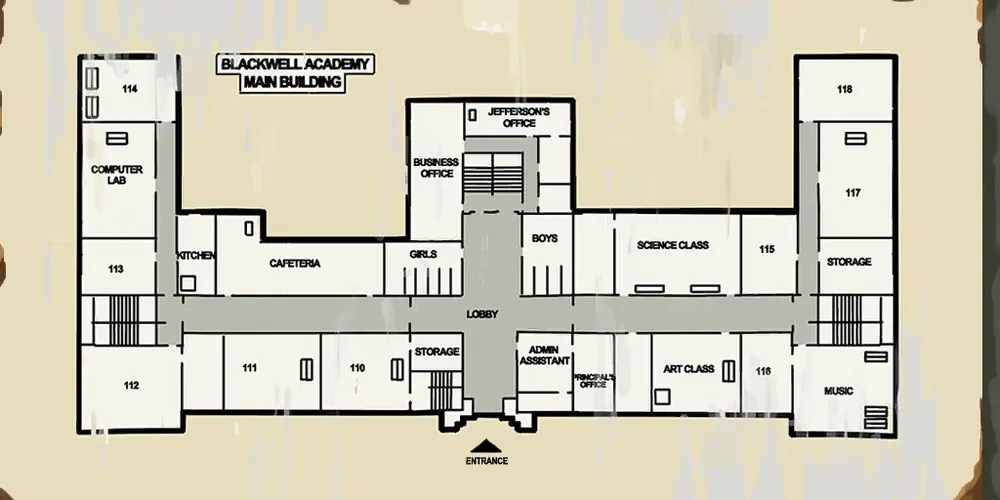 Map of Blackwell Academy - Interior