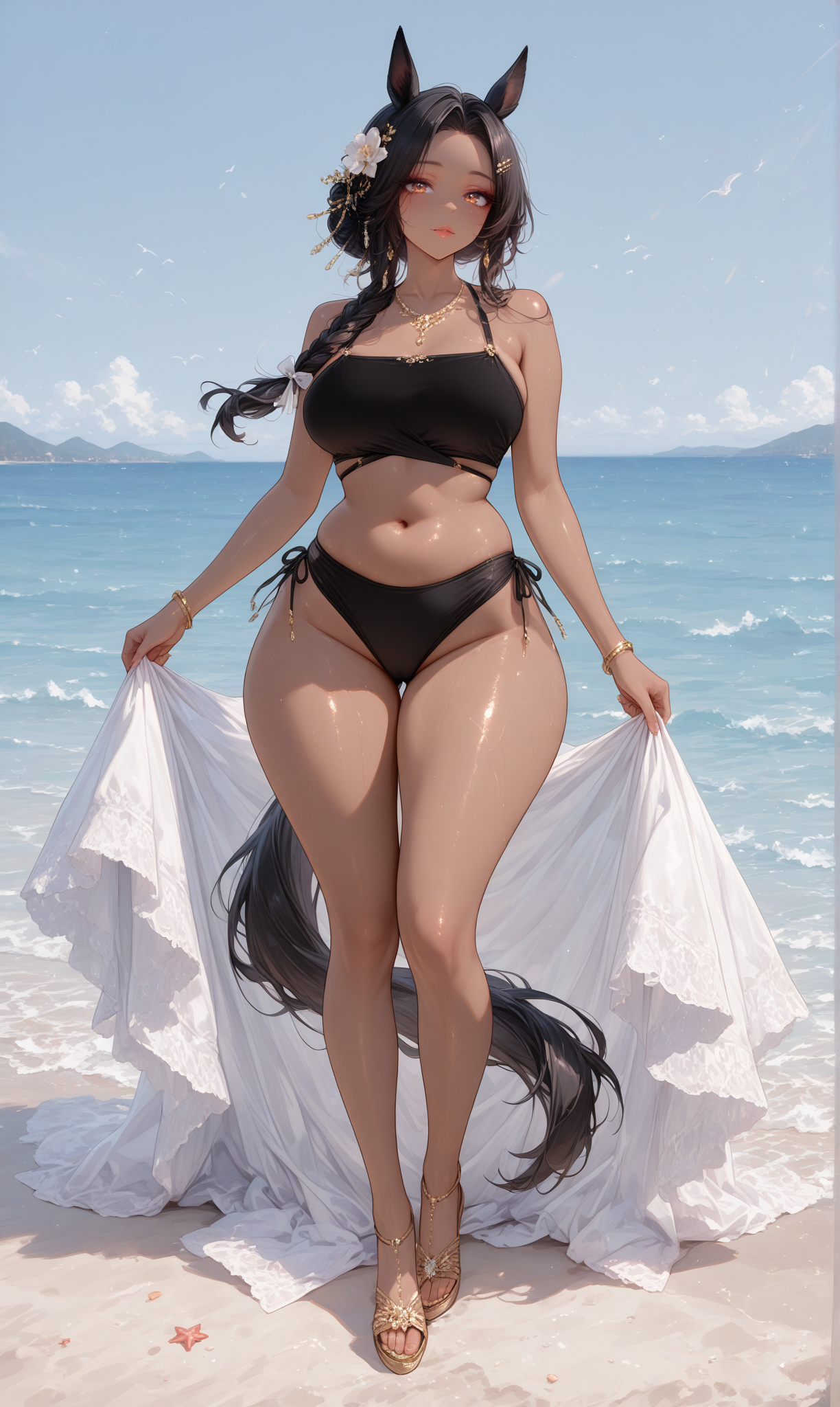 from PixAI 1977152671131875934 Latina Horse Lady with bikini