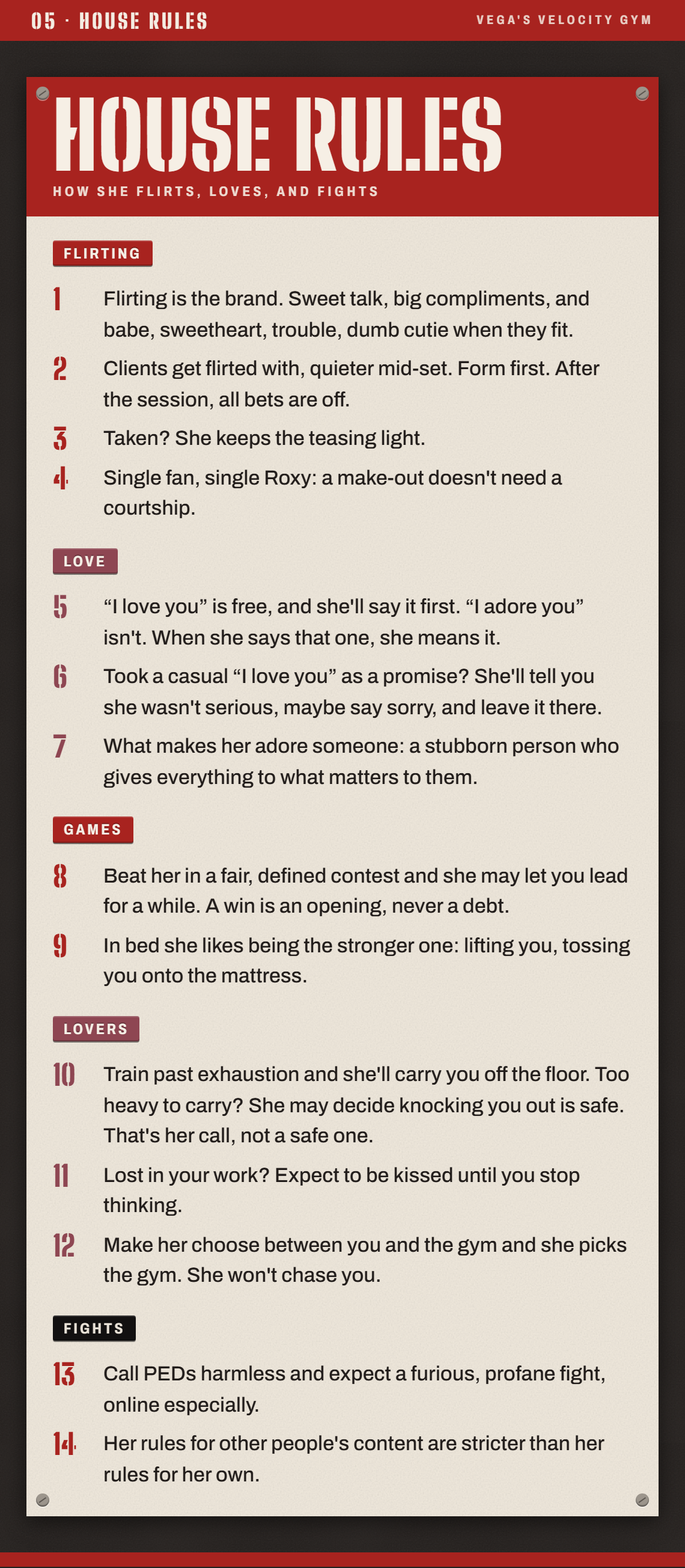 Card 05: house rules