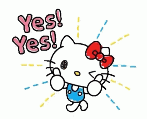 yes, !, Hello Kitty, cute, girly, animation