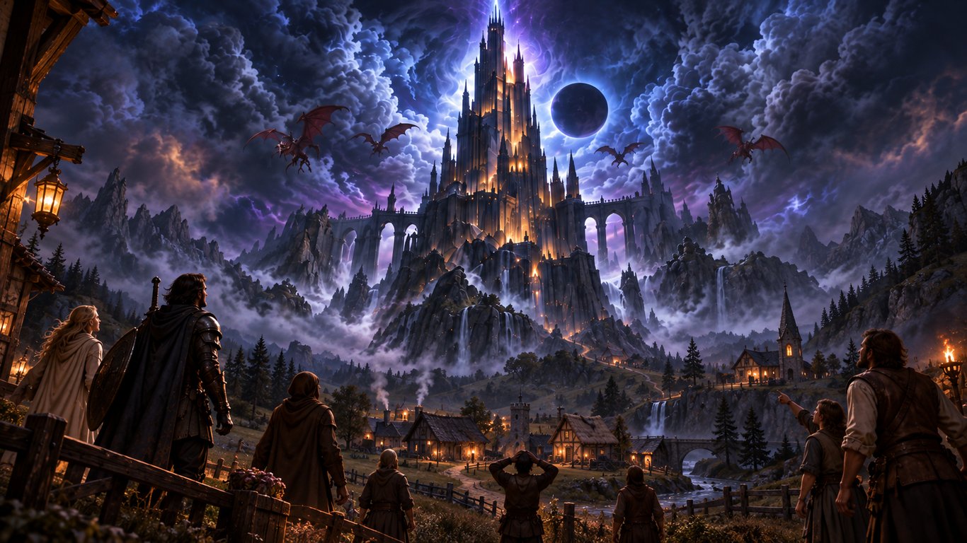 Yargxag's Tower looming over Dim
